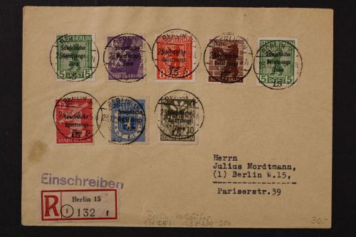 Sowj. Zone, MiNr. 200-206 A/B, Briefstück
