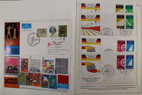 Olympische Spiele 1972, große Motivsammlung in 4 Vordrucken