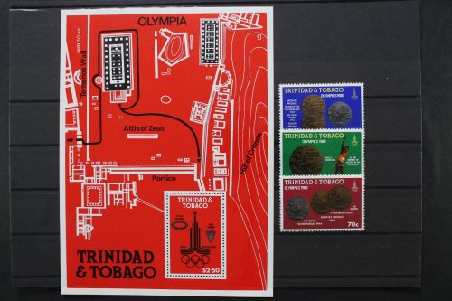 Trinidad u. Tobago, MiNr. 416-418 + Block 31, postfrisch