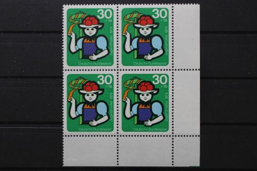 Deutschland (BRD), MiNr. 801 Viererblock, Ecke rechts unten, postfrisch
