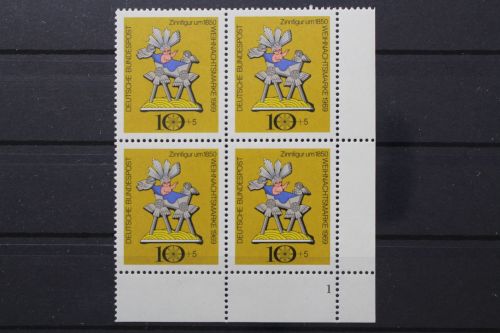 Deutschland, MiNr. 610 Viererblock, Ecke rechts unten, FN 1, postfrisch