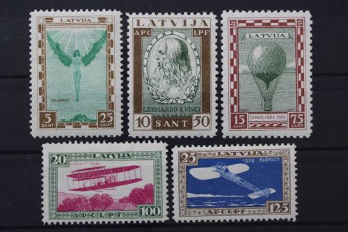Lettland, MiNr. 210-214 A, Falz