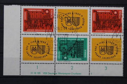 DDR, MiNr. 1012-1013 Ecke mit DV 1, gestempelt