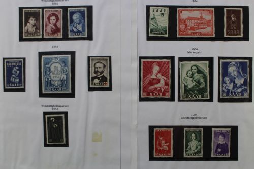 Saarland 1947-1959, meist postfrische Sammlung