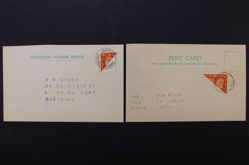 Guernsey, MiNr. I + II, Karte