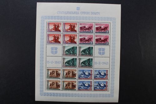 Serbien, MiNr. 94-98 Zd-Bogen, postfrisch