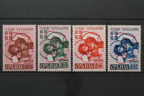 Serbien, MiNr. 54 + 55 Type III, 56 + 57 Type A III, postfrisch