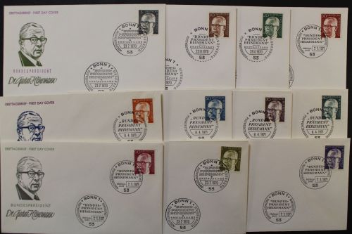Deutschland (BRD), MiNr. 635-645, FDC