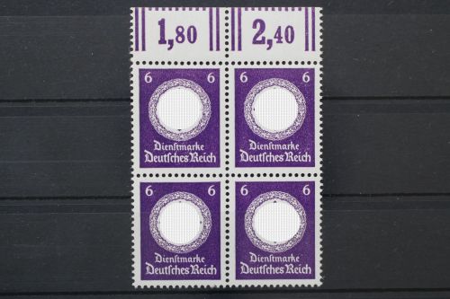DR Dienst, MiNr. 169 b W, Viererblock, Oberrand 1,80 +2,40, postfrisch