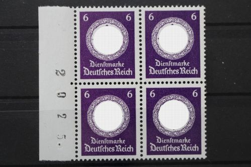 DR Dienst, MiNr. 169 b Viererblock li. Rand mit Bogennummer, postfrisch