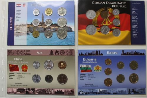 22 Kursmünzen-Sätze aus verschiedenen Ländern