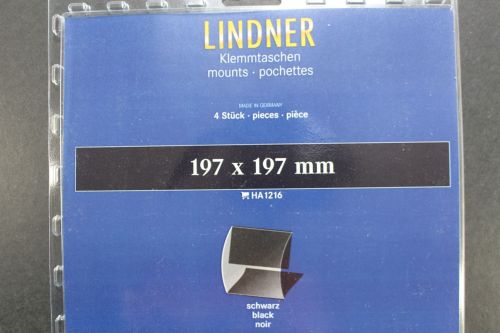 Lindner-Klemmtaschen, 5 Stück, schwarz, 197 x 197 mm