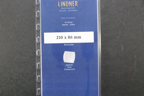 Lindner-Klemmtaschen, 10 Streifen glasklar, 86 mm
