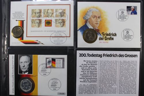 Numisbriefe-Sammlung in 2 Alben, insgesamt 39 Stück!