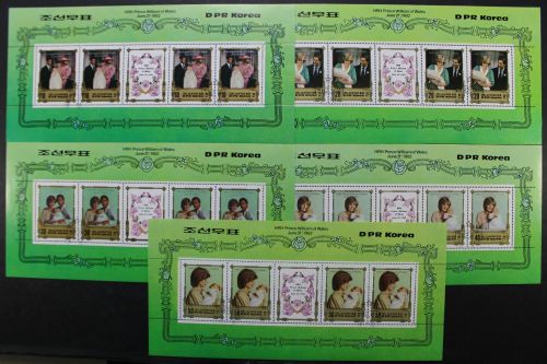 Korea Nord, MiNr. 2276-2280 Kleinbögen, postfrisch