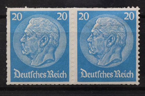 Deutsches Reich, MiNr. 521 waag. Paar, Zähnungsbesonderheit, ungebraucht