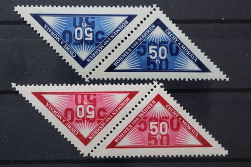 Böhmen & Mähren, MiNr. 52 + Portomarke 15, Kehrdruckpaare, ungebraucht