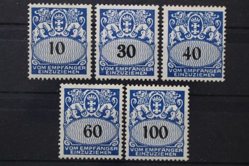 Danzig Portomarken, MiNr. 43-47, Falz