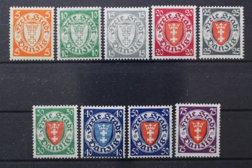 Danzig, MiNr. 193-201, Neugummi