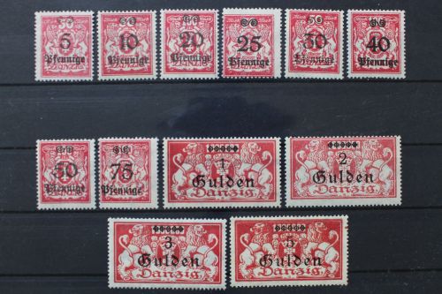 Danzig, MiNr. 181-192, Neugummi