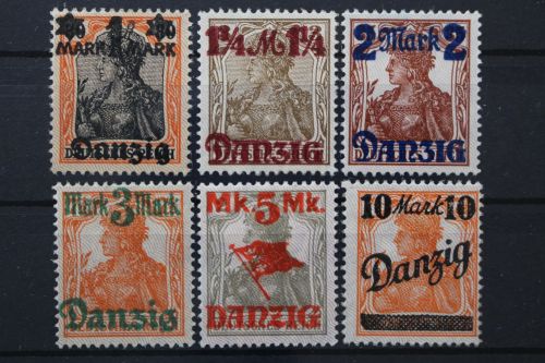 Danzig, MiNr. 41-46 Type II, Neugummi