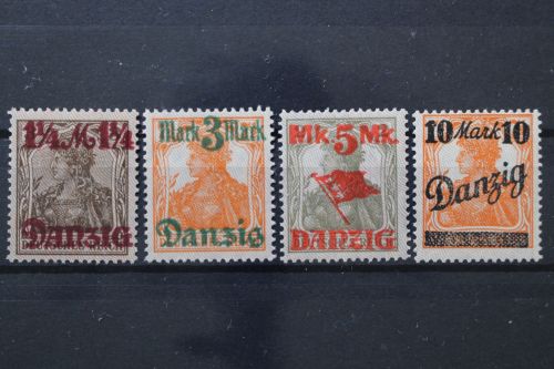 Danzig, MiNr. 42, 44-46 Type I, postfrisch