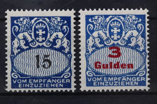 Danzig Portomarken, MiNr. 38-39, postfrisch, BPP Signatur