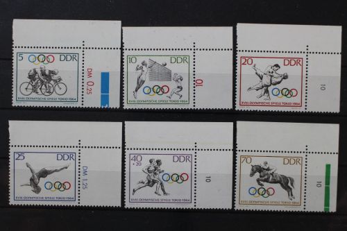 DDR, MiNr. 1033-1038 Ecke rechts oben, postfrisch