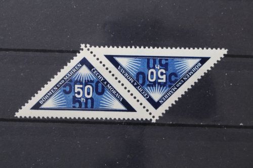 Böhmen & Mähren, MiNr. 52 KW, Kehrdruckpaar, postfrisch