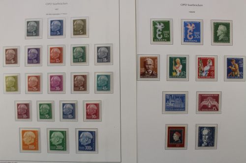 Saarland 1947-1959, Sammlung auf guten Vordruckblättern