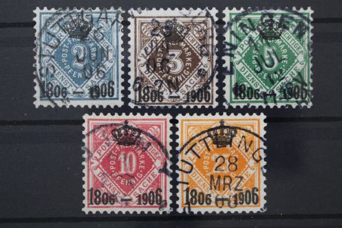 Württemberg, MiNr. 107-111, gestempelt