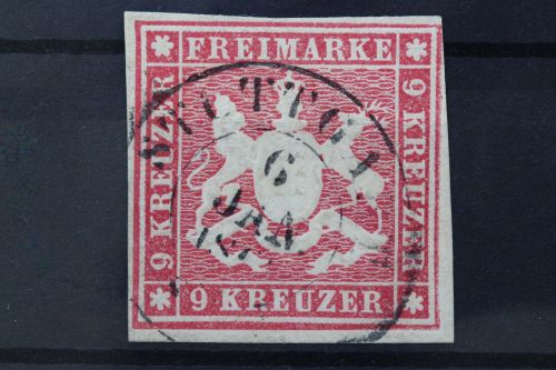 Württemberg, MiNr. 9 a, gestempelt, BPP Signatur