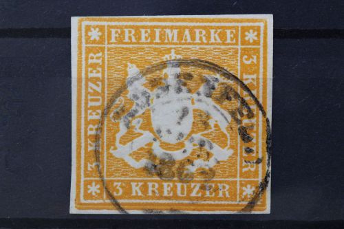 Württemberg, MiNr. 12, gestempelt