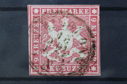 Württemberg, MiNr. 9, gestempelt, BPP Signatur