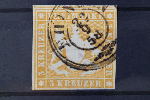 Württemberg, MiNr. 7, gestempelt