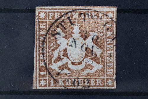 Württemberg, MiNr. 6, gestempelt