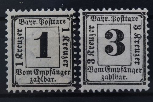 Bayern Portomarken, MiNr. 2-3 X, postfrisch, BPP Signatur