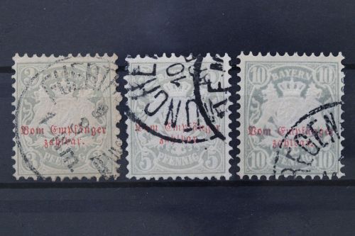 Bayern Portomarken, MiNr. 4-6, gestempelt, BPP Signatur