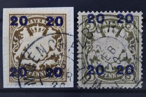 Bayern, MiNr. 177 I y + II y, gestempelt