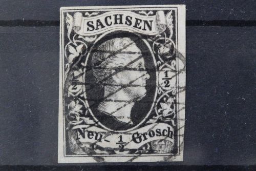 Sachsen, MiNr. 3, gestempelt