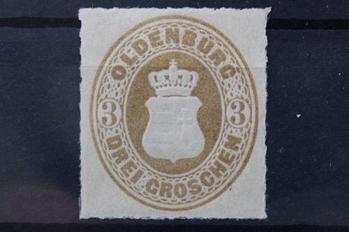 Oldenburg, MiNr. 19 B, Falz