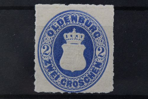 Oldenburg, MiNr. 18 B, Falz