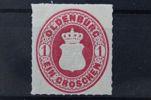 Oldenburg, MiNr. 17 B, Falz