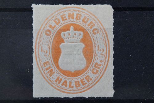 Oldenburg, MiNr. 16 B, Falz