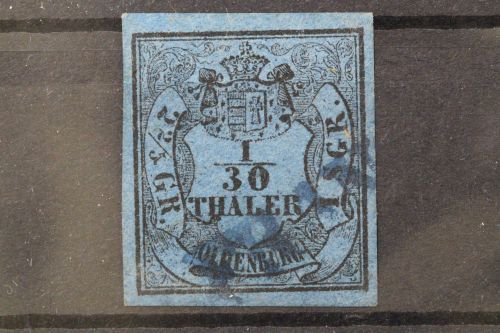 Oldenburg, MiNr. 2, gestempelt