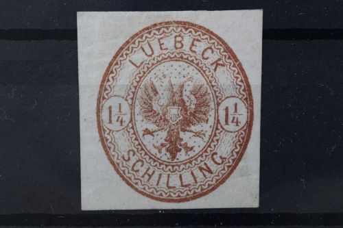 Lübeck, MiNr. 13, Falz