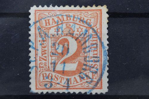 Hamburg, MiNr. 13, gestempelt
