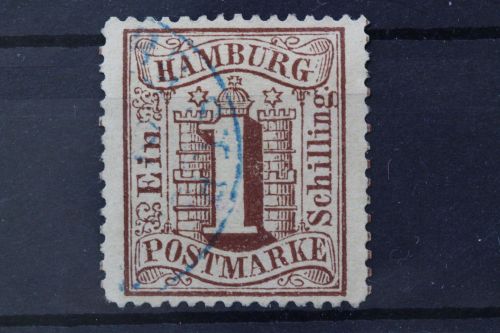 Hamburg, MiNr. 11, gestempelt
