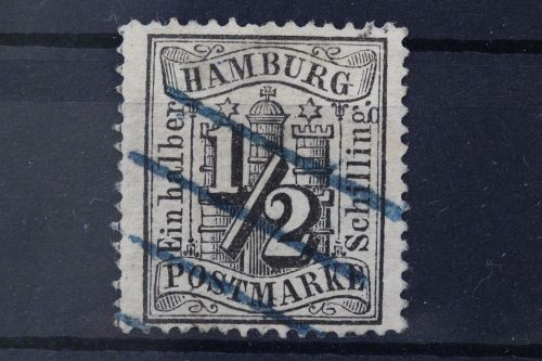 Hamburg, MiNr. 10, gestempelt