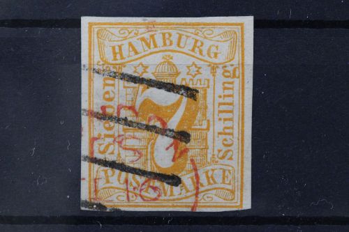 Hamburg, MiNr. 6, gestempelt, BPP Signatur